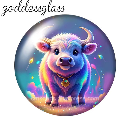 Goddessglass Glas Cabochon Tiere, Runde Foto Glas Cabochons - Bild 2