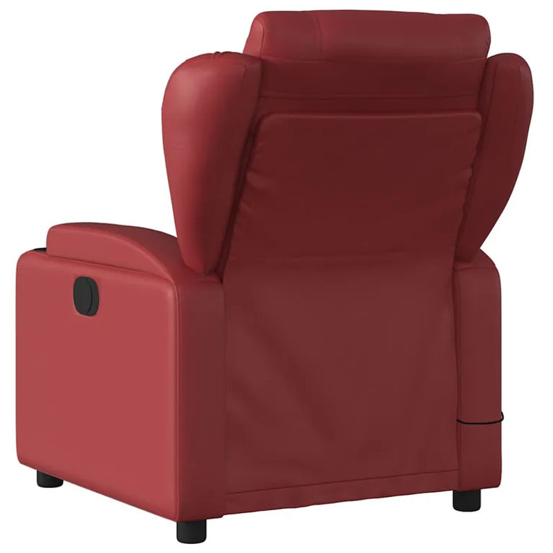 Vidaxl Klappbarer Massagesessel Relaxsessel in Weinrot mit Kunstlederbezug im modernen Design - Bild 3