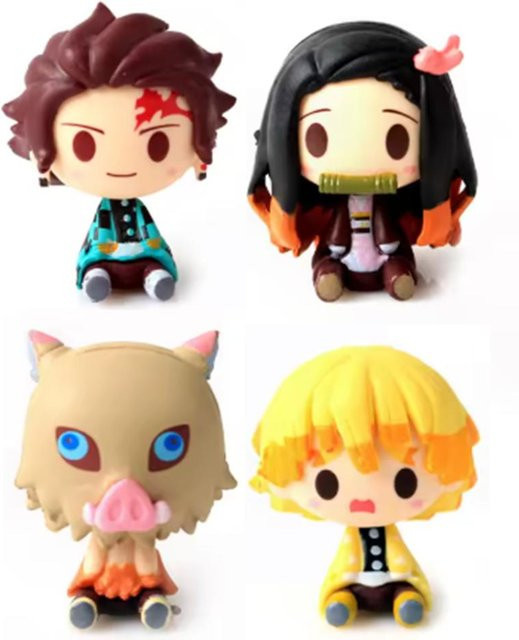 Yiran toy 1 Demon Slayer Kimetsu no Yaiba Mini-Figur 4-teiliges Set - Bild 1