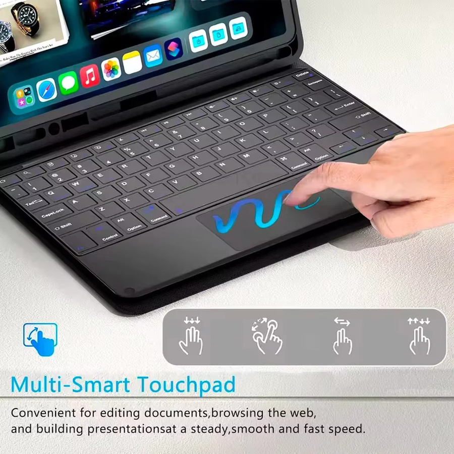 Qukam Bluetooth-Tastatur und Schutzhülle in Schwarz für iPad Pro, iPad Air und iPad Mini - Bild 3