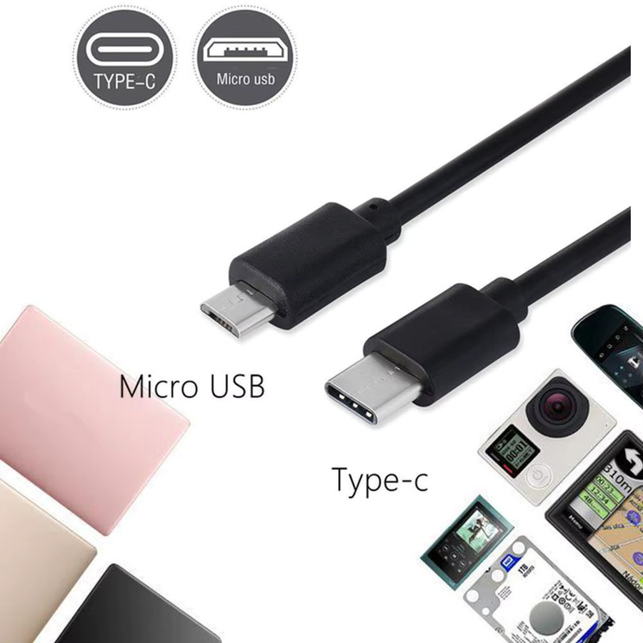 USB-C auf Micro-USB Adapterkabel für schnelles Laden und Datenübertragung, Schwarz - Bild 5