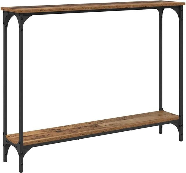 vidaXL Konsolentisch im industriellen Design aus Holzwerkstoff und Metall, Braun, B/T/H: 100 x 22,5 x 75 cm - Bild 1