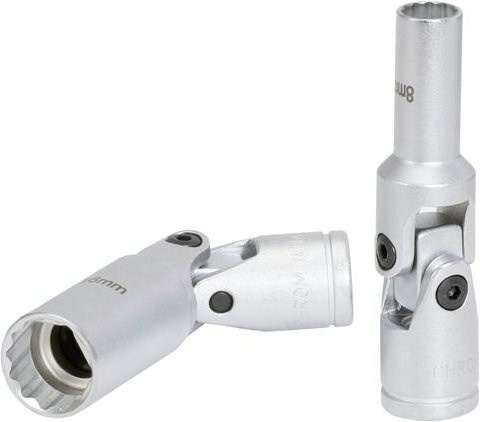 KS Tools 12-kant-Stecknuss mit Gelenk 3/8 Zoll aus Chrom-Vanadium in Silber - Bild 1