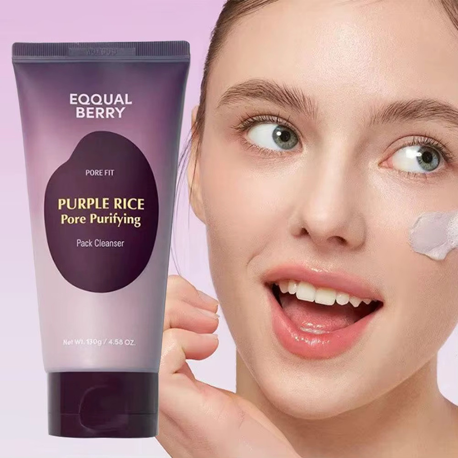 EQQUAL BERRY 2-in-1 Lila Reis-Schlamm-Maske Gesichtsreiniger, 130g - Bild 3