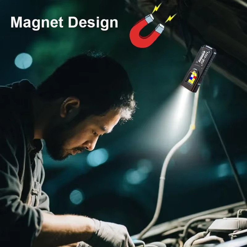 BALDR Mini-COB-LED-Schlüsselanhänger-Taschenlampe in Schwarz mit USB-C-Ladefunktion und Haken aus Metall und Kunststoff - Bild 3