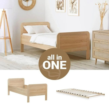 Homestyle4u Komfortbett mit Lattenrost in Braun, B/T/H: 90 x 200 x 206 cm