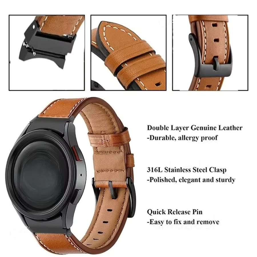 QCTOG Uhrenarmband Leder, Samsung Galaxy Watch, Unisex - Bild 4