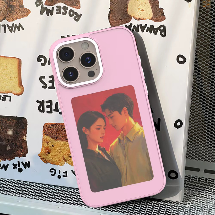 LIQI Smart NFC E-Ink Bildschirm Projektion Handyhülle für iPhone 16 Pro Max in Pink - Bild 1