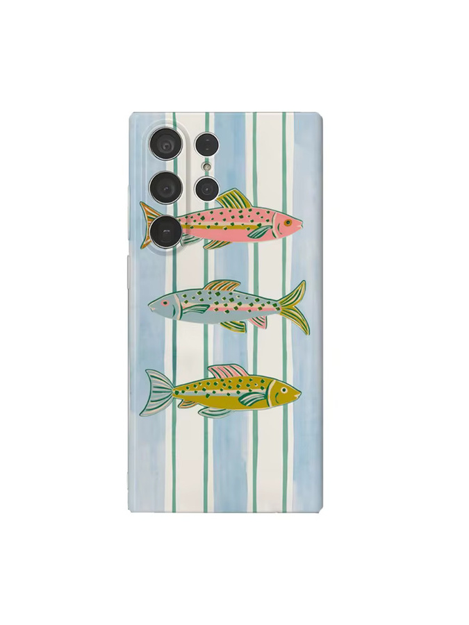 Potdemiel Handyhülle mit dreifarbigem Fisch-Streifen-Design für Samsung Galaxy S25 S24 S23 Ultra Plus A35 A55 in Multicolour Glossy HD Hard Cover - Bild 7