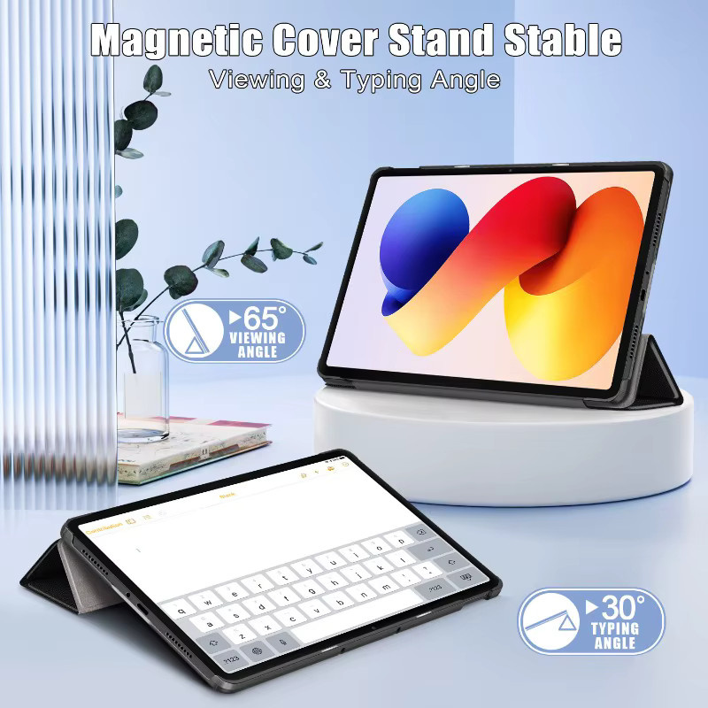 Xiaomi Schutzhülle aus Leder für Redmi Pad 2 Pro und POCO Pad M1, 12,1 Zoll, Blau, magnetische Abdeckung mit Auto-Sleep-Funktion - Bild 3