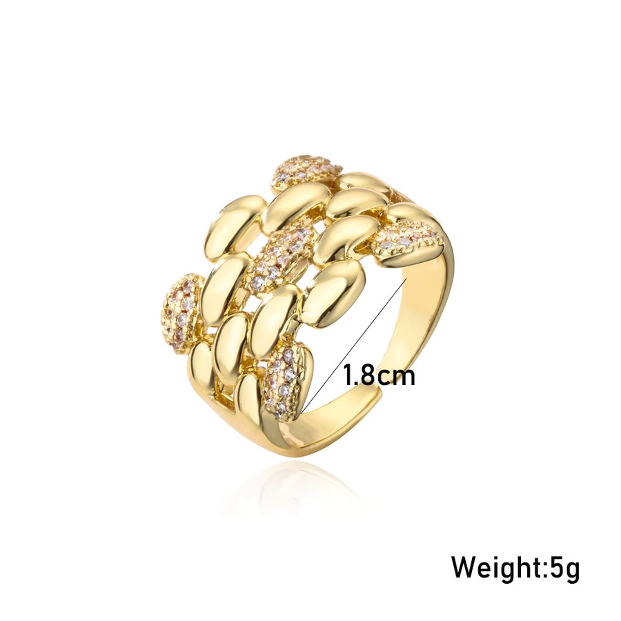 NEWBUY Ring, Kupfer, Gold, Zirkonia, Damen - Bild 3