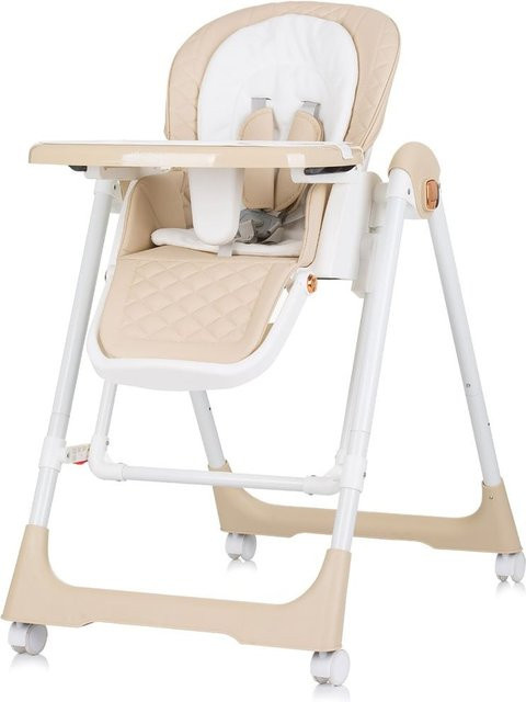 Chipolino Kinderhochstuhl 2 in 1 Milk Shake in Beige mit Babyschaukel und Rädern, verstellbar - Bild 1