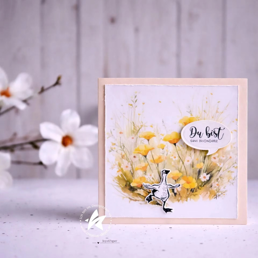 Niedliches Gans Ostereier Stempelset mit goldenen Metall-Stanzformen für DIY Scrapbooking und Kartenherstellung - Bild 1