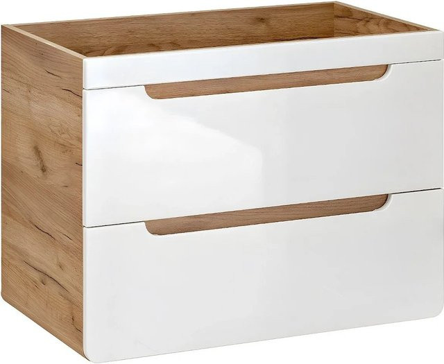 Waschbeckenunterschrank Aruba von Vente-unique in Naturfarben Hell und Weiß, Breite: 80 cm - Bild 1