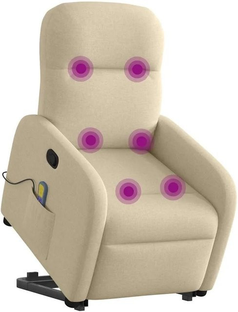 vidaXL Massagesessel mit Aufstehhilfe in Creme und Beige aus Stoff - Bild 1
