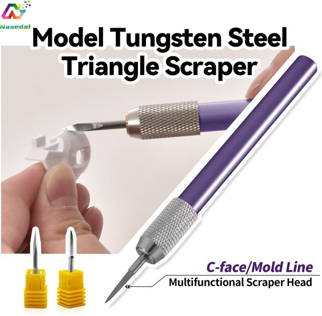 Nasedal Dreieckiges Ritzmesser aus Wolframstahl für Gundam-Modellbau, Metallschaber für C-Oberflächen-Liniengravur und Hobby-Werkzeug in Purple - Bild 1