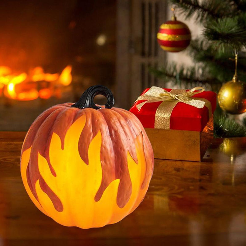 Batteriebetriebene Halloween Kürbislaterne Jack O Lantern in Orange und Braun von TOMTOP JMS als Tischdeko - Bild 7