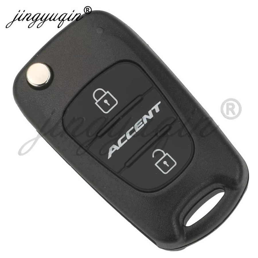 Jingyuqin Flip Autoschlüssel Shell Gehäuse in Schwarz für Kia Hyundai Picanto Morgen Sportage Accent Elantra Verna Solaris - Bild 4