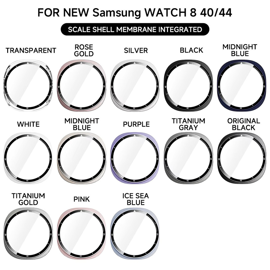 CAOWTAN PC-Gehäuse für Samsung Galaxy Watch 8 40/44 mm, Schwarz - Bild 2
