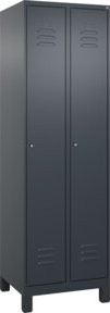 C+P Spind Classic PLUS Garderobenschrank mit 2 Abteilen, Anthrazit/Schwarz, H x B x T: 195 x 60 x 50 cm - Bild 1