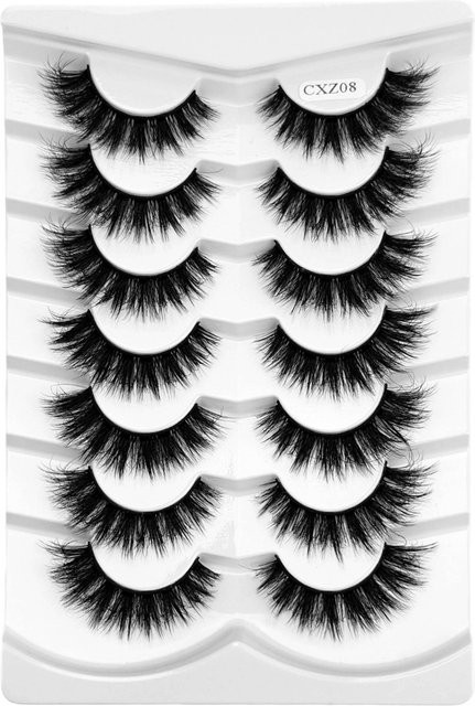 HBZGTLAD 3D Katzenaugen-Wimpern, Wispy, 7 Paar, Unisex - Bild 1