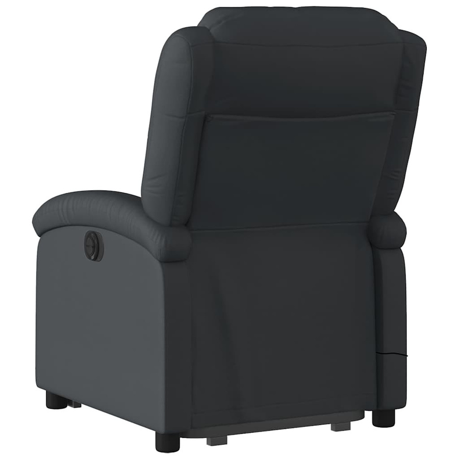 vidaXL Massagesessel mit Aufstehhilfe aus Echtleder in Schwarz - Bild 3