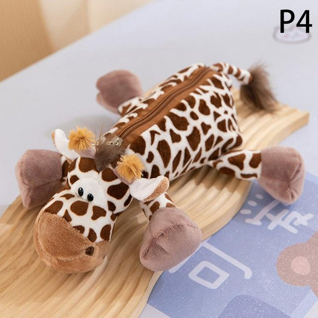 Yiran toy Plüsch Federmäppchen mit Cartoon-Tier Elefant & Löwe in Multicolour - Bild 1