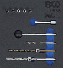 BGS Werkstattwageneinlage 1/6 Gewinde-Reparatursatz für Injektor-Befestigungsschrauben, 10-teilig, Silber - Bild 1