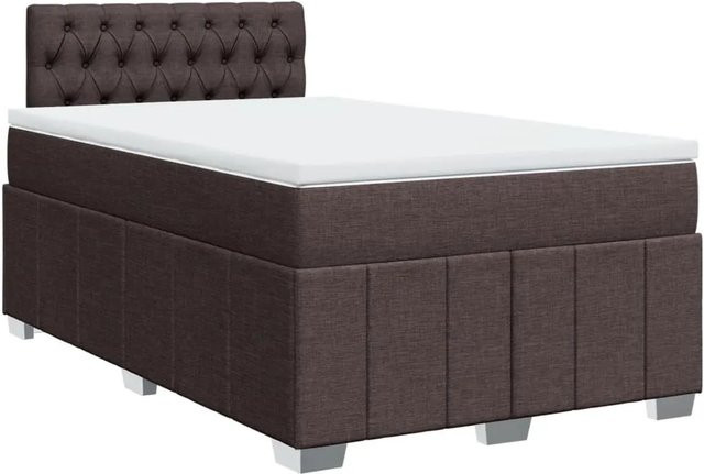 vidaXL Boxspringbett mit Matratze Dunkelbraun B/T/H: 120 x 190 x 100,5 cm mit Taschenfederkern - Bild 1
