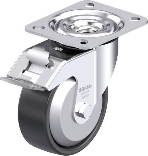 Blickle Stahlblech-Lenkrolle 953168 L-PP 100KA-FI-EL-FA mit Rad-Durchmesser 100 mm und einer Tragfähigkeit von 160 kg - Bild 1