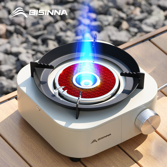 BISINNA Hochleistungs-Infrarotkocher 4000W tragbarer Split-Typ-Gasbrenner für Outdoor-Camping und Wandern in Blau und Schwarz - Bild 1