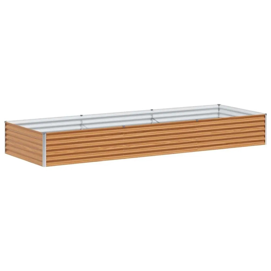 vidaXL Hochbeet aus verzinktem Stahl in Hellbraun, B: 290 cm, T: 100 cm, H: 36 cm - Bild 2