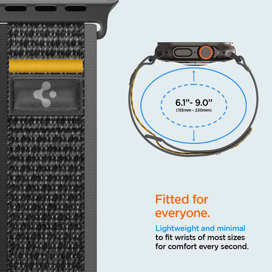 Spigen Lite Fit Ultra Strap Armband für Apple Watch in Grau, kompatibel mit Apple Watch Ultra 3/2/1 49 mm, 11/10 46 mm, 9/8/7 45 mm und SE3/SE2/6 44 mm - Bild 4