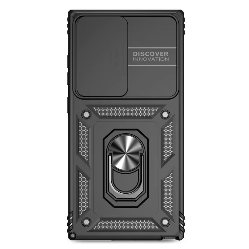 Stoßfeste Rüstungshülle mit Objektivschutzring und Ständer für Samsung Galaxy S21 Ultra 5G, S21 Plus und S21 FE in Schwarz oder Blau - Bild 4