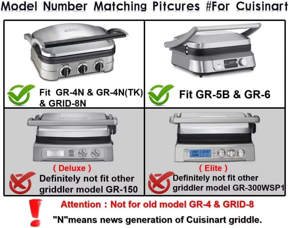Cuisinart Waffelplatten mit Antihaftbeschichtung für die Serien GR-4N, GR-5B, GR-6 und GRID-8N - Bild 4