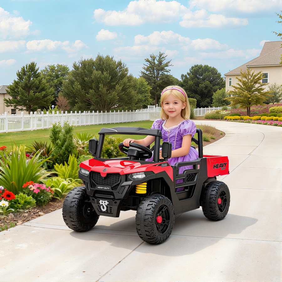 AIYAPLAY Elektrisches Kinder-UTV 12V Geländewagen, Rot, ab 3 Jahre - Bild 2