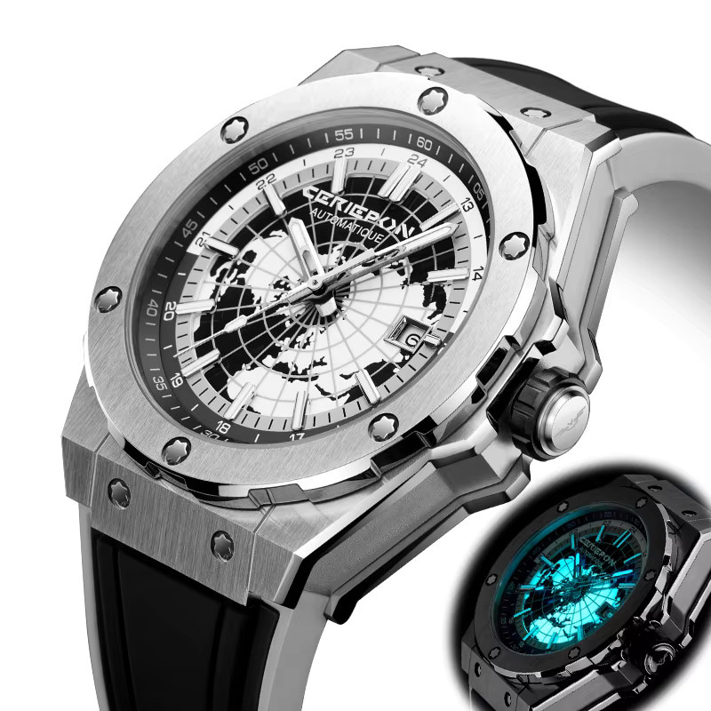 CERIEPON Herrenuhr, Automatik, Edelstahl, Silber, Analoguhr - Bild 6
