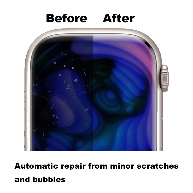 3er-Set TPU Hydrogel Schutzfolien für Apple Watch S8 S7 S6 SE S5 S4 S3 S2 49mm 45mm 44mm 42mm 41mm 40mm in Transparent - Bild 3