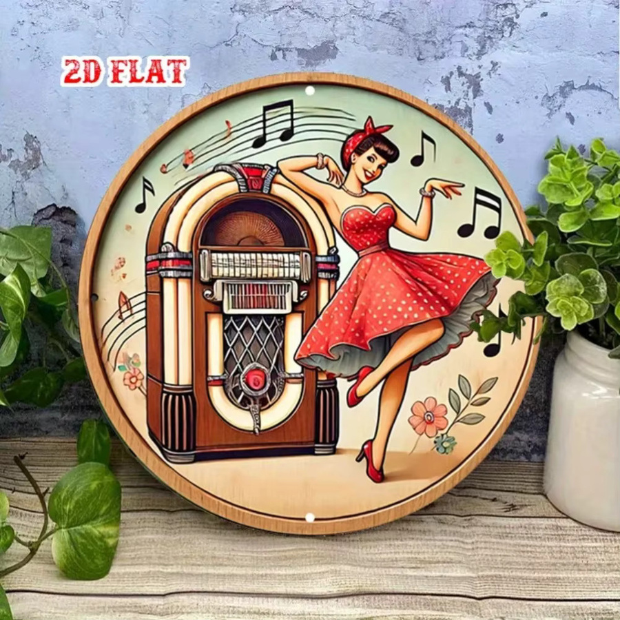 HELLOYOUNG Retro Jukebox Metall Wanddekoration 1950er Design Multicolour Breite: 20 cm, Höhe: 20 cm, Tiefe: 20 cm - Bild 2