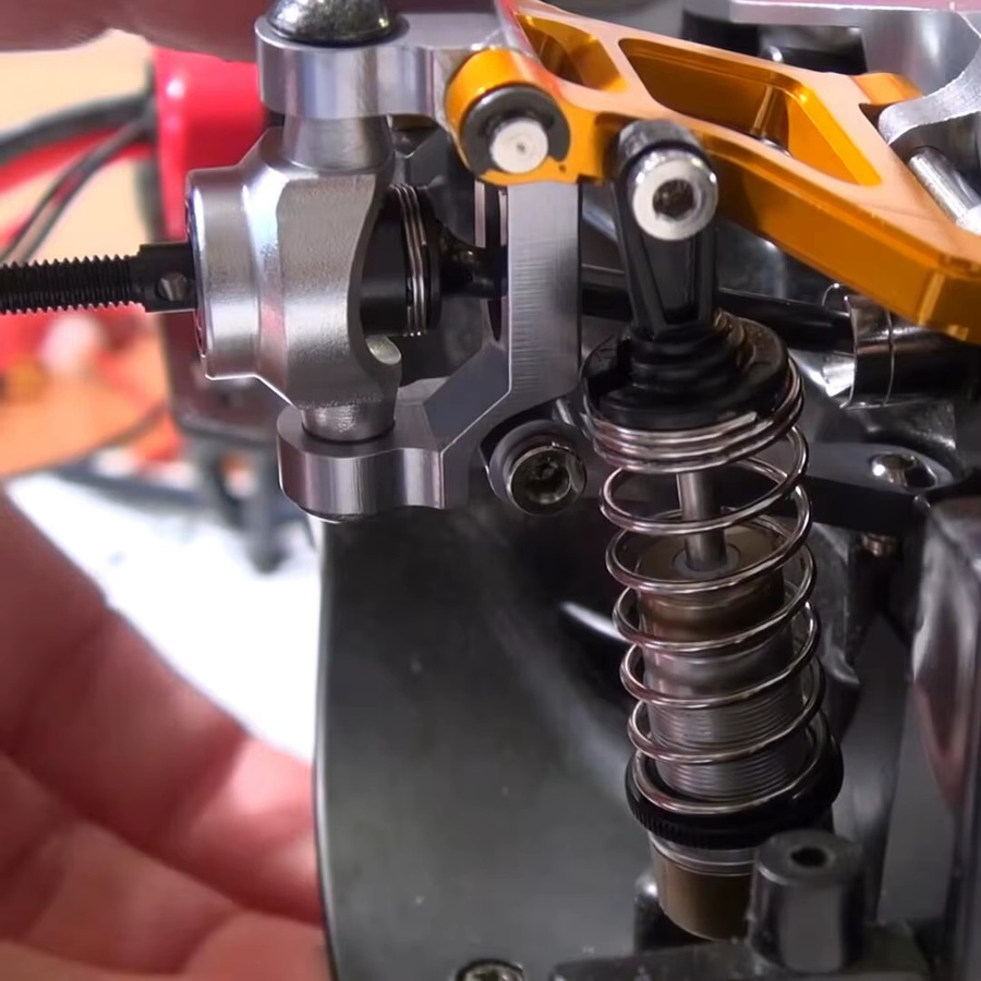 Tamiya Metall Front Steering Cup C Hub Carrier Suspension Arm Set, Grau - Bild 3