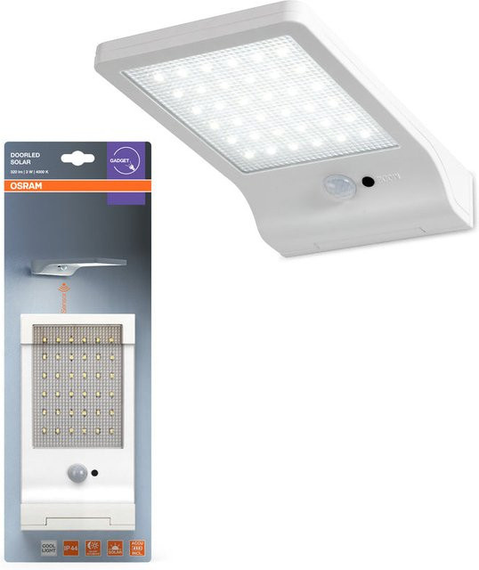 OSRAM HOMELIGHTING DoorLED Solar LED-Außenwandleuchte mit Bewegungsmelder und Dämmerungssensor, Weiß, 4000K Cool White - Bild 2