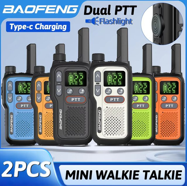 BAOFENG PMR446 BF-T18 Handfunkgerät Walkie-Talkie in Schwarz mit 1500mAh Akku und Taschenlampe - Bild 1