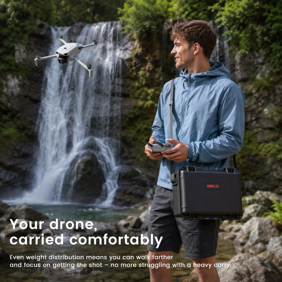 STARTRC Lito X1 Hartschalen-Wasserdichter Transportkoffer in Schwarz, kompatibel mit DJI Lito X1 Fly More Combo sowie DJI RC 2 und RC-N3, Platz für 4 Akkus und eine Ladezentrale - Bild 6