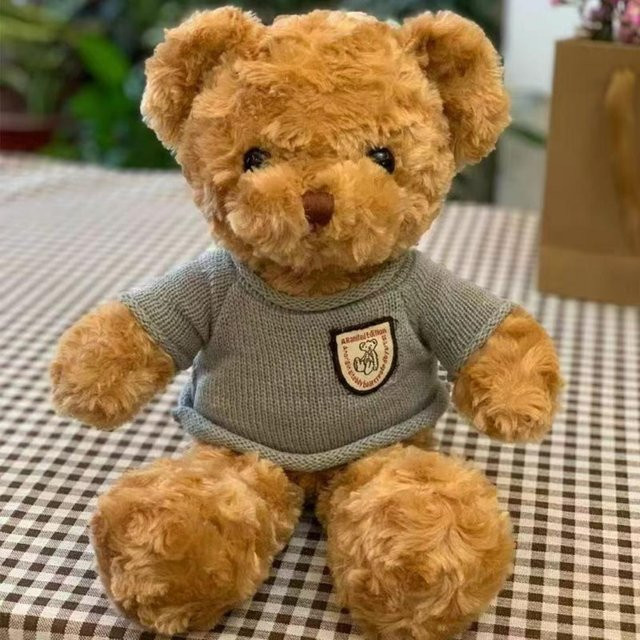 Teddybär Plüschtier mit Pullover, Blau, 30cm, ab 3 Jahre - Bild 1