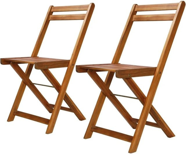 vidaXL Outdoor-Bistrostühle aus Akazienholz, 2er-Set, braun - Bild 1