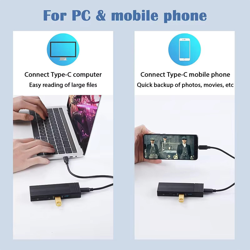 Lotorasia M.2 NVMe SSD-Gehäuseadapter USB 3.2 Gen 2 10 Gbit/s MKey B/M Key SSD-Leser Schwarz - Bild 1