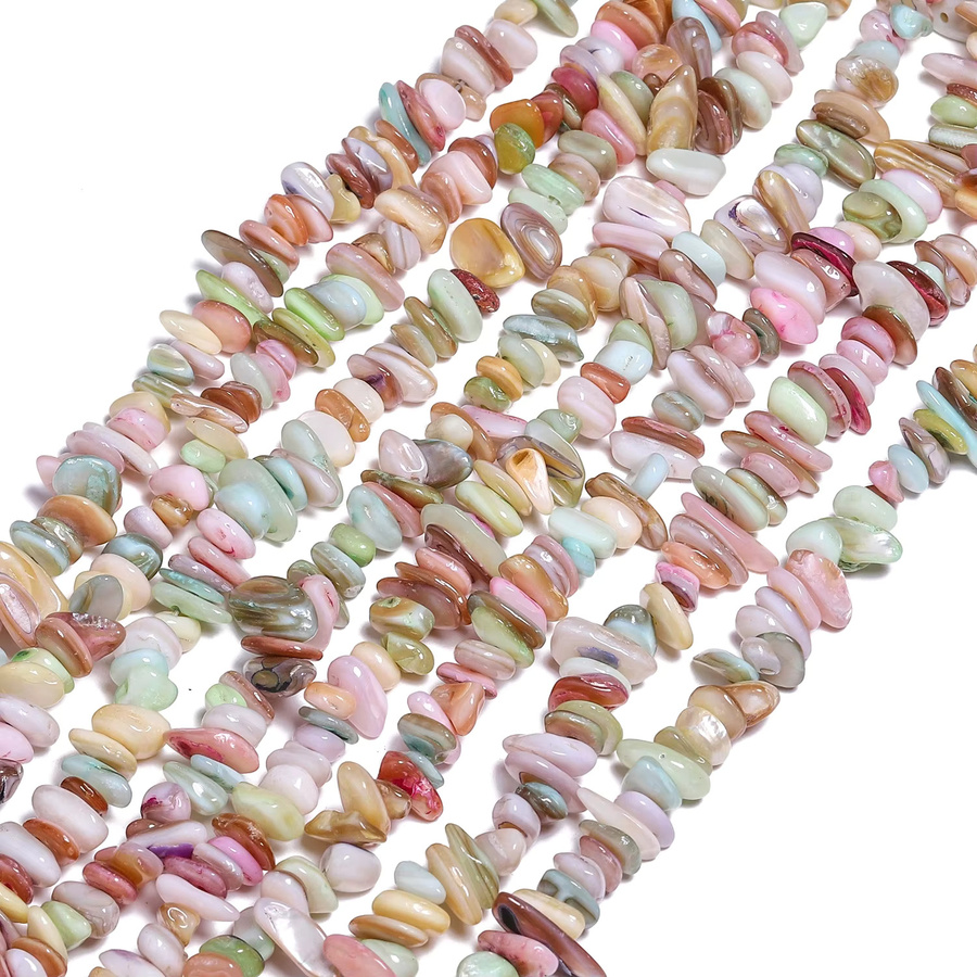 AOHAYOOMQ Perlen, Natürliche Shell Perlen, Bunte Perlmutt Perlen, 30'' - Bild 2