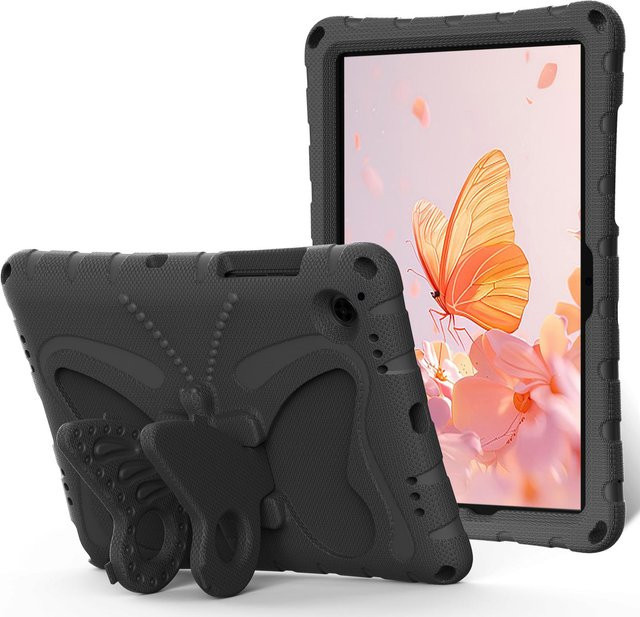 Stoßfeste Kinderhülle für Samsung Galaxy Tab A8 10,5 Zoll (SM-X200/X205/X207) mit Griffständer und Tablett-Schutz, Schwarz - Bild 1