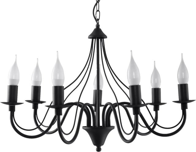 Sollux Lighting Kronleuchter Minerwa 7 Modern Schwarz aus Stahl mit E14 Fassung - Bild 1