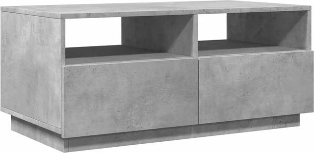 vidaXL Couchtisch mit LED-Leuchten in Betongrau, modern und rechteckig, B/T/H: 90 x 49 x 40 cm - Bild 1